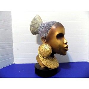 NEW Black African Queen Statue Figurine Bust